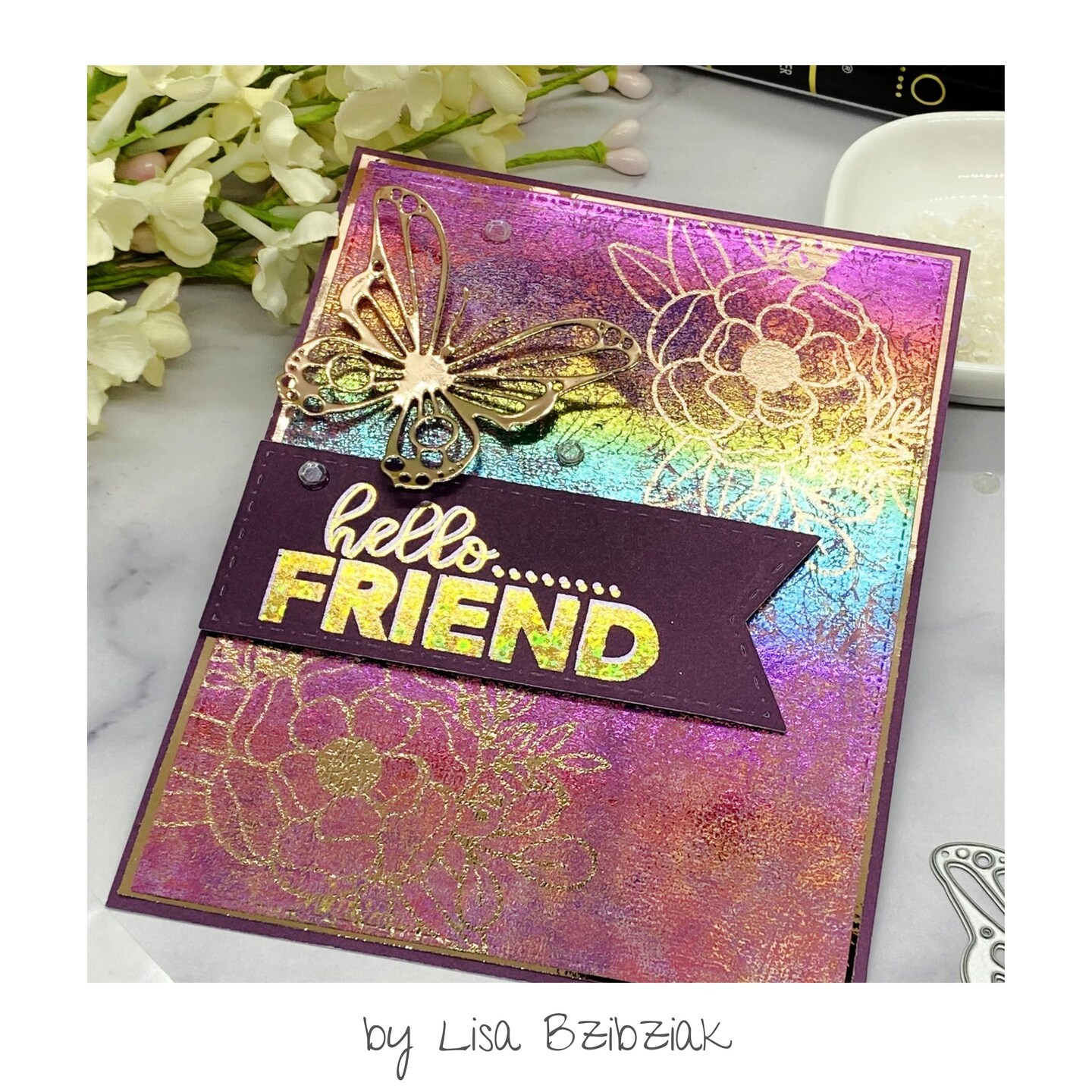 Deco Foil Adhesive Transfer Sheets by Unity 5.9" x 5.9"-Blooming Friendship