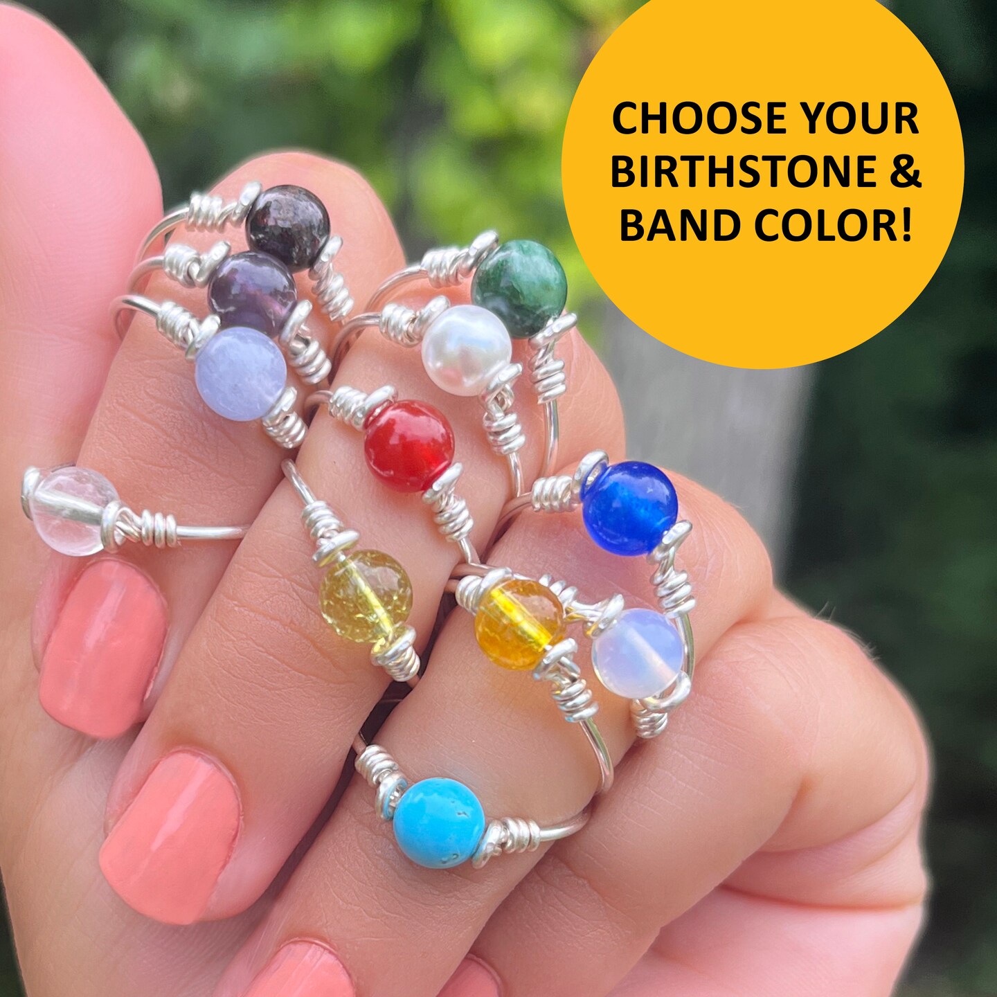 Personalised Mini Spinner Birthstone Necklace | perfect birthday gift cheapest | handmade | gift for women