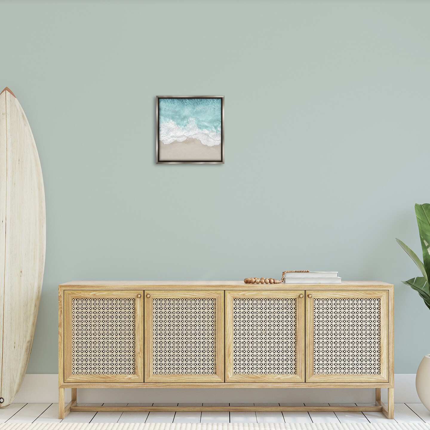 Stupell Industries Sea Foam on Sandy Beach Framed Floater Canvas Wall Art