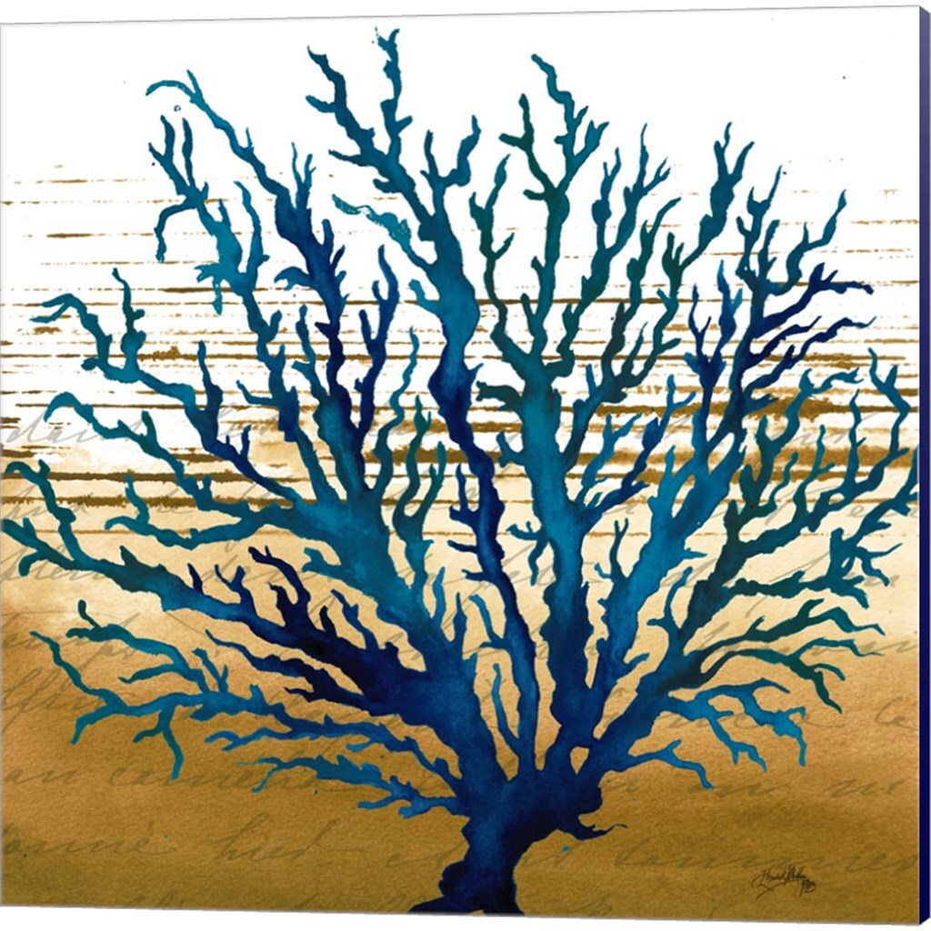 Coastal Blue B by Elizabeth Medley 14" x 14" Canvas Wall Art (Set of 2)