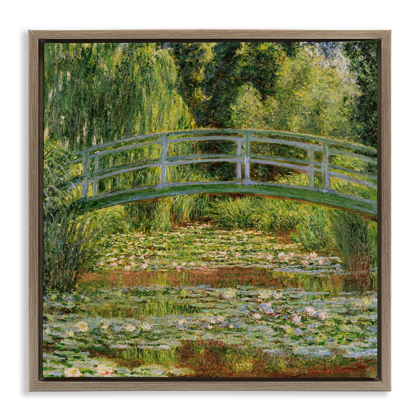 Stupell Industries Water Lily Pond Monet Classic Painting Framed Floater Canvas Wall Art