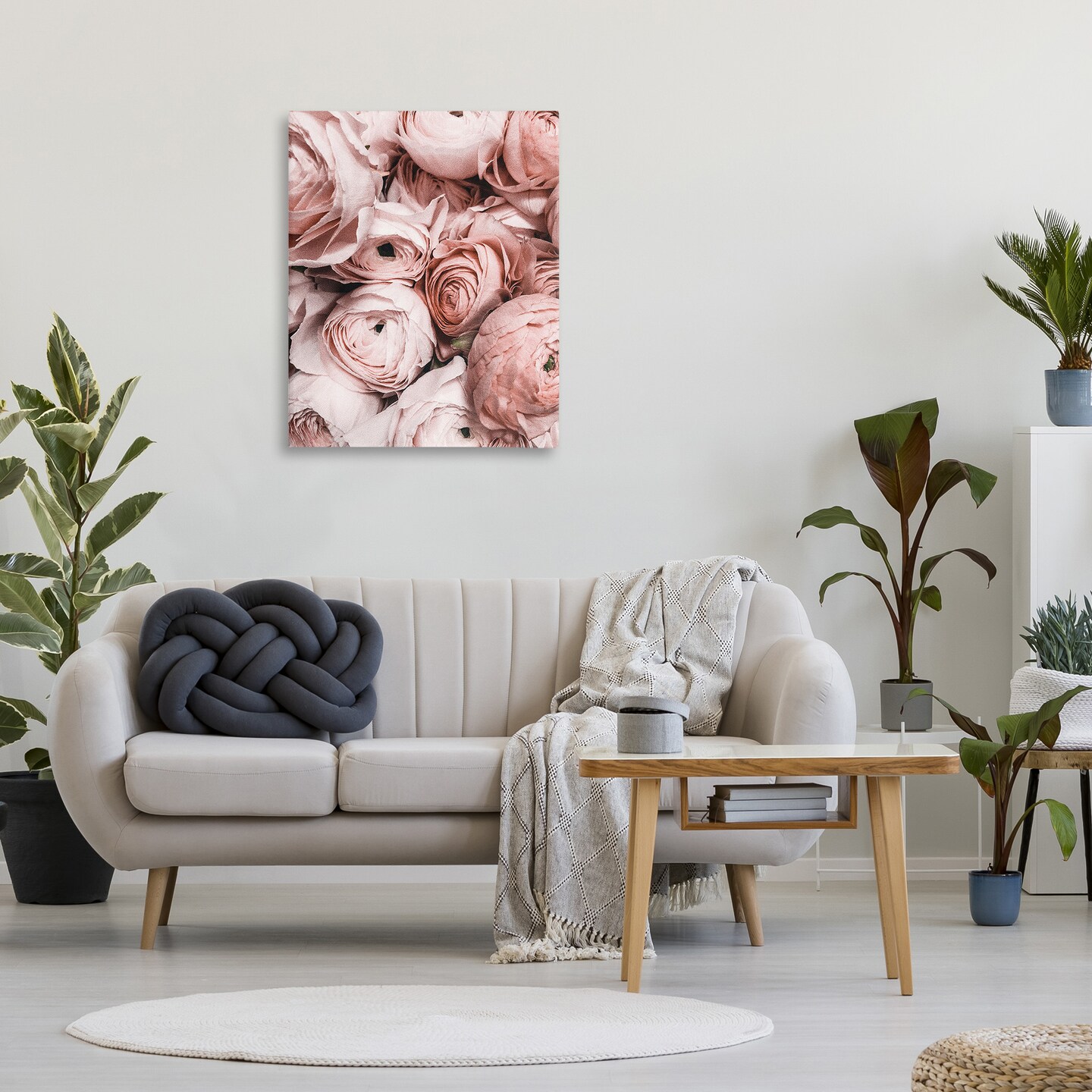 Stupell Industries Pink Muted Peonies Canvas Wall Art