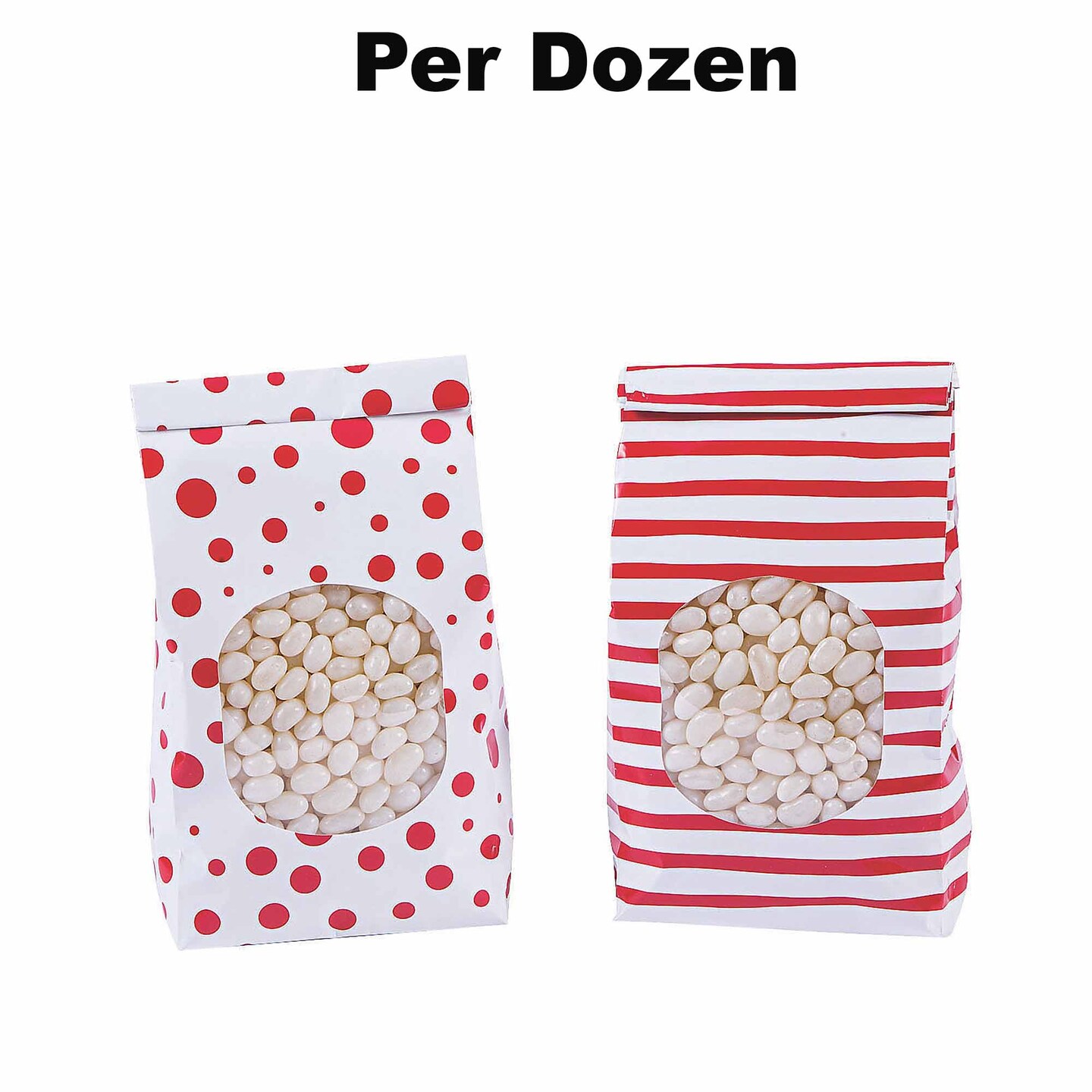 Patterned Tin Tie Treat Bags with Window - 12 Pc