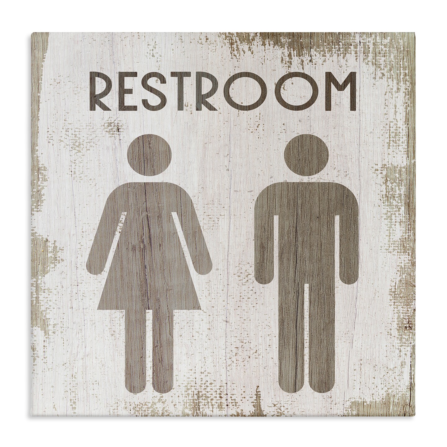 Stupell Industries Vintage Restroom People Silhouettes Canvas Wall Art