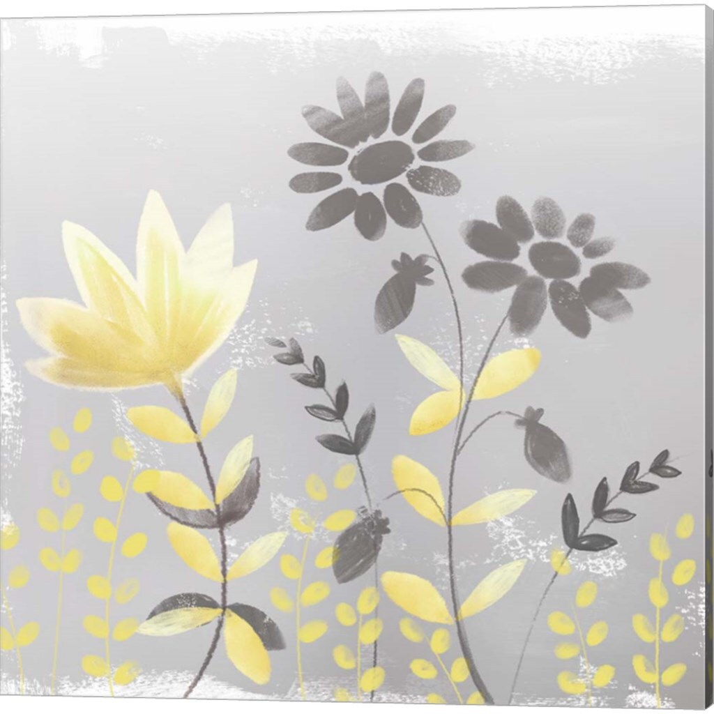 Soft Nature Yellow &#x26; Grey by Northern Lights 14&#x22; x 14&#x22; Canvas Wall Art (Set of 2)