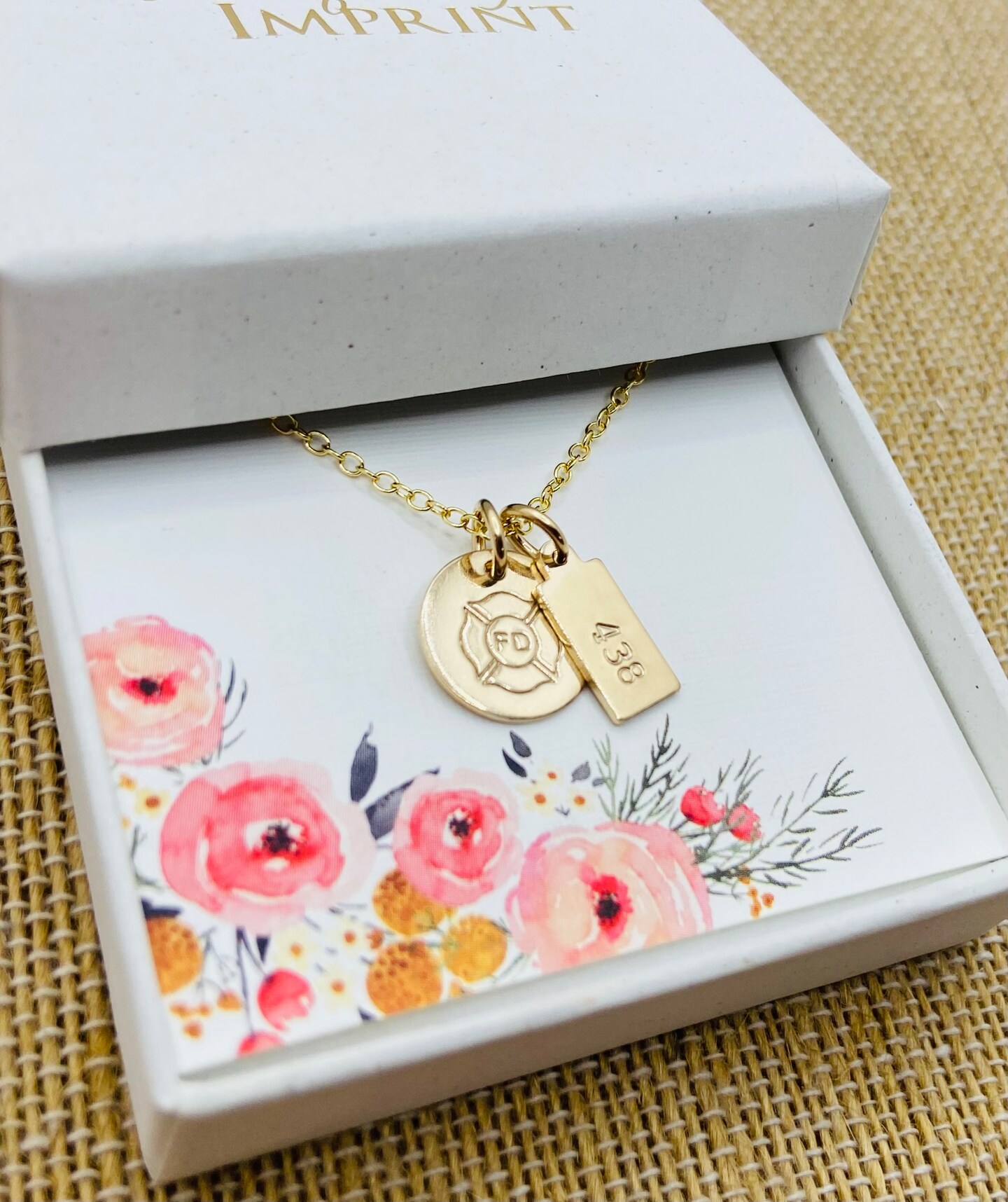 Firefighter Necklace, Badge Number Necklace, Firewomen, Graduation Gift
