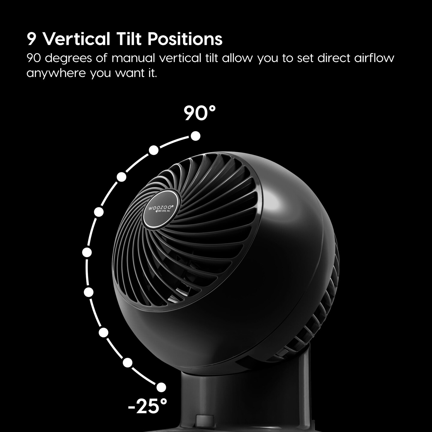 IRIS USA, WOOZOO Oscillating Fan with Remote &#x26; Timer, 3 Speed Settings, Black