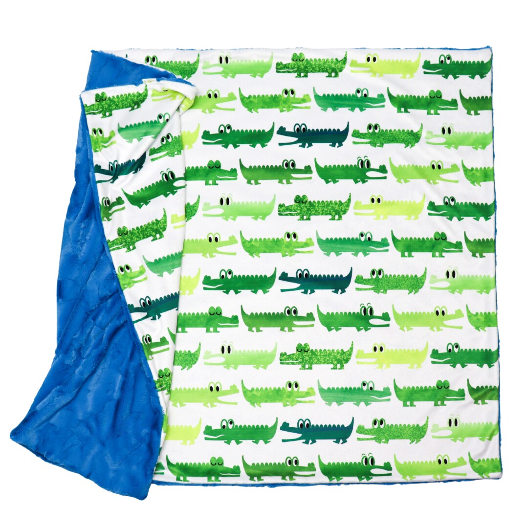 See Ya Later Alligator Minky Baby Blanket Boys Gator