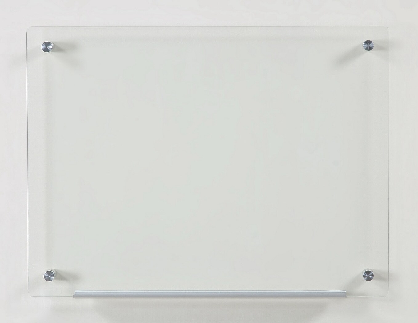 Audio-Visual Direct Clear Glass Dry-Erase Board Set - Includes Hardware & Marker Tray