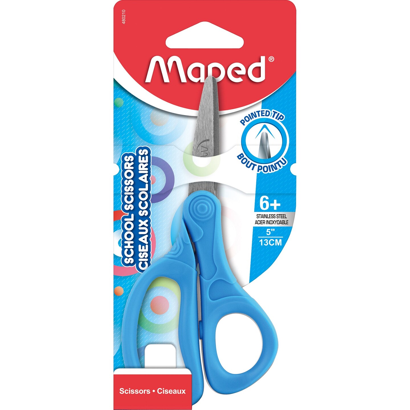 Essential 5&#x22; Pointed School Scissors, Assorted Colors, Retail Packaging