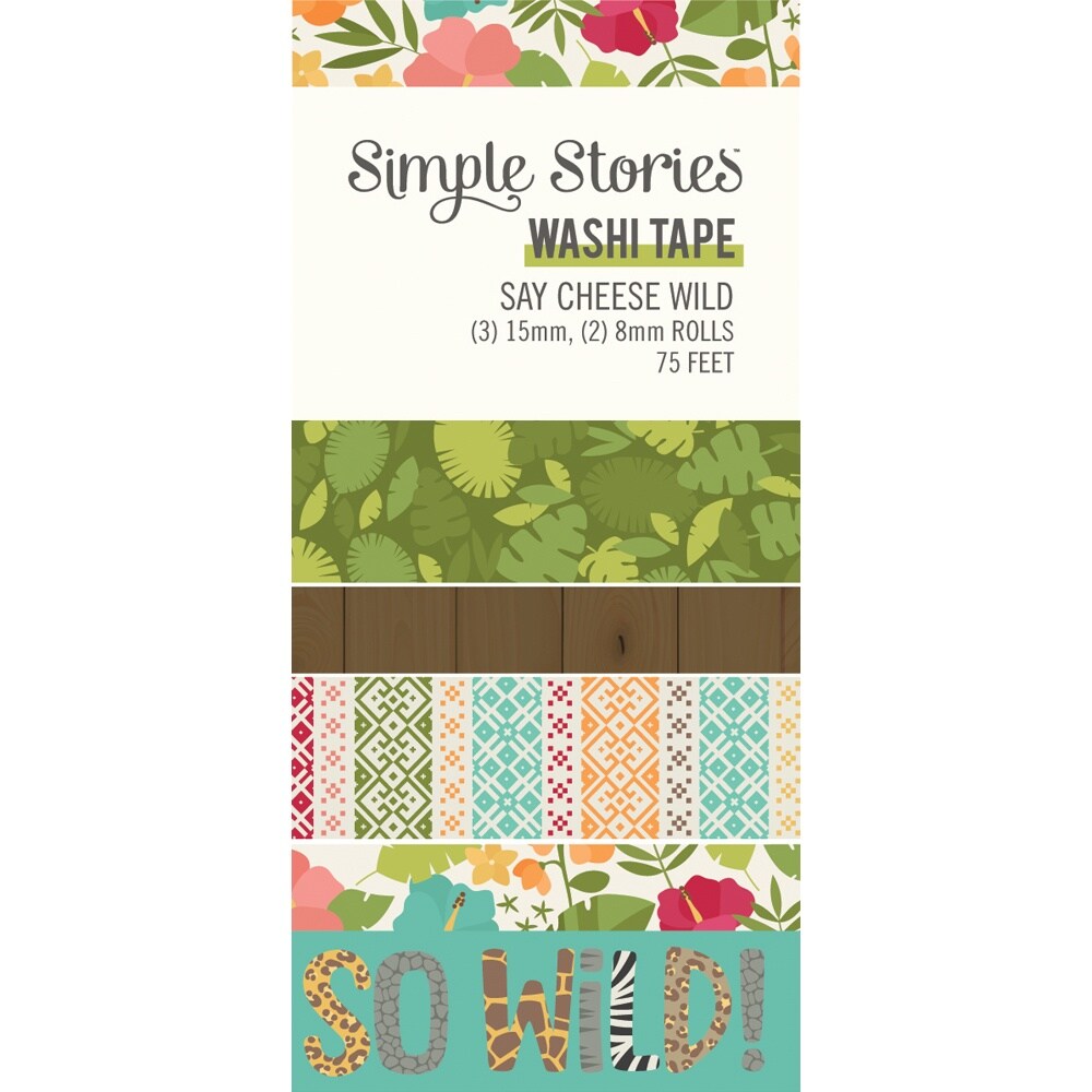 Say Cheese Wild Washi Tape-5/Pkg