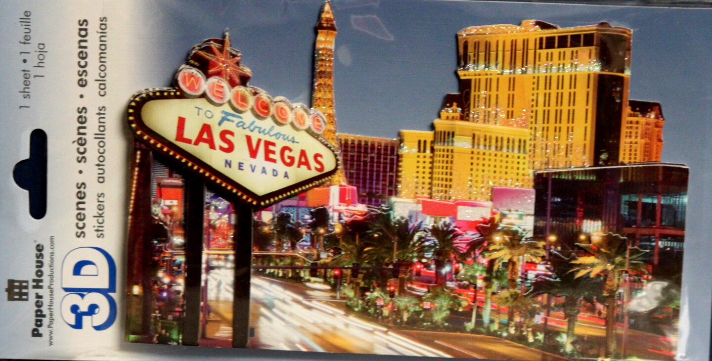 Paper House 3D Scenes Welcome To Fabulous Las Vegas Dimensional Stickers