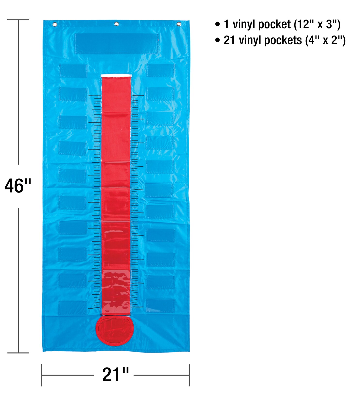 Carson Dellosa Thermometer and Goal Tracker Pocket Chart, Goal Tracker for Classroom, Thermometer and Temperature Tracker and Goal Chart, Perfect for Classroom Goal Tracking