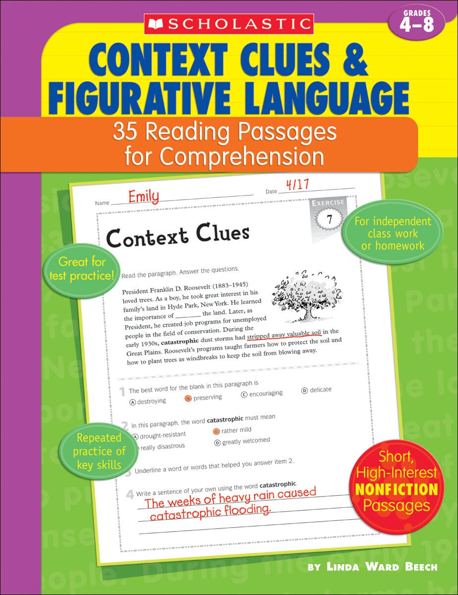 35 Reading Passages for Comprehension: Context Clues &#x26; Figurative Language