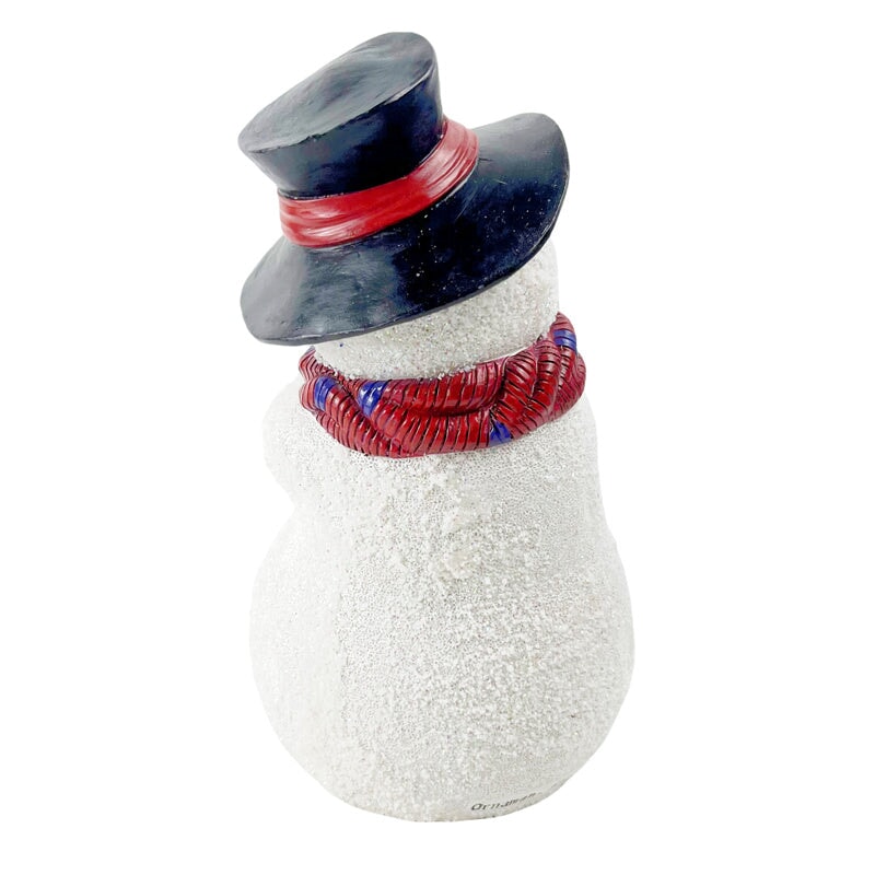 Enchanting Snowman and Fawn Home Holiday Decoration, 8" Tall Winter Woodland Deer Figurine