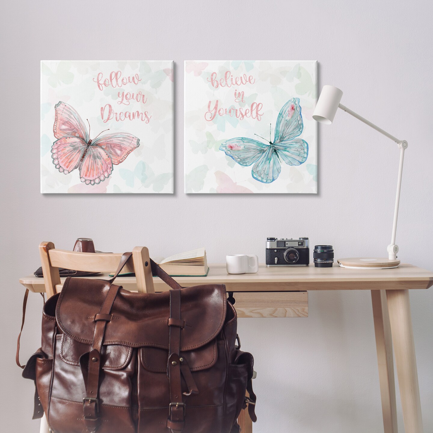 Stupell Industries Believe In Dreams Butterflies Canvas Wall Art