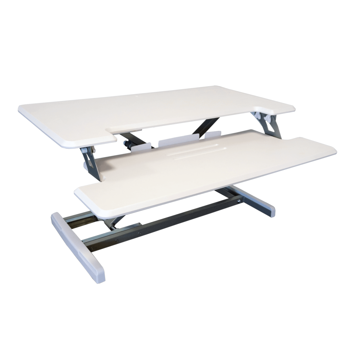 Victor DCX610 Height Adjustable Compact Standing Desk | Black | 33” Wide Sit-Stand Dual Monitor Desk and Laptop Riser Workstation | Compatible with Most Monitor Arms