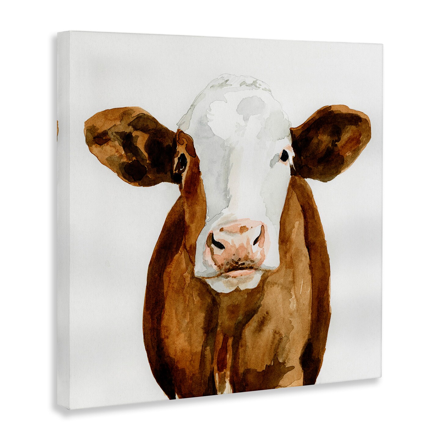 Stupell Industries Country Cow Minimal Portrait Canvas Wall Art