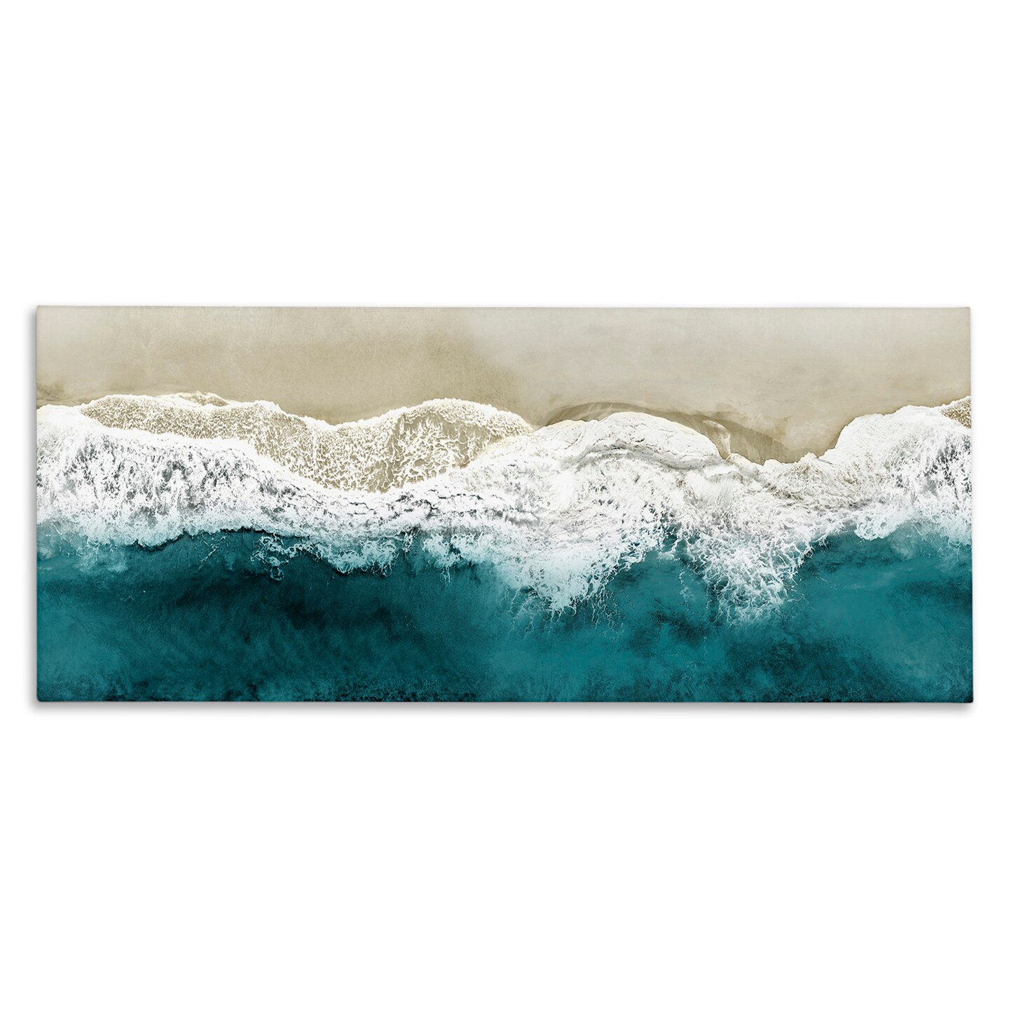 Stupell Industries Foamy Beach Coast Deep Ocean Canvas Wall Art