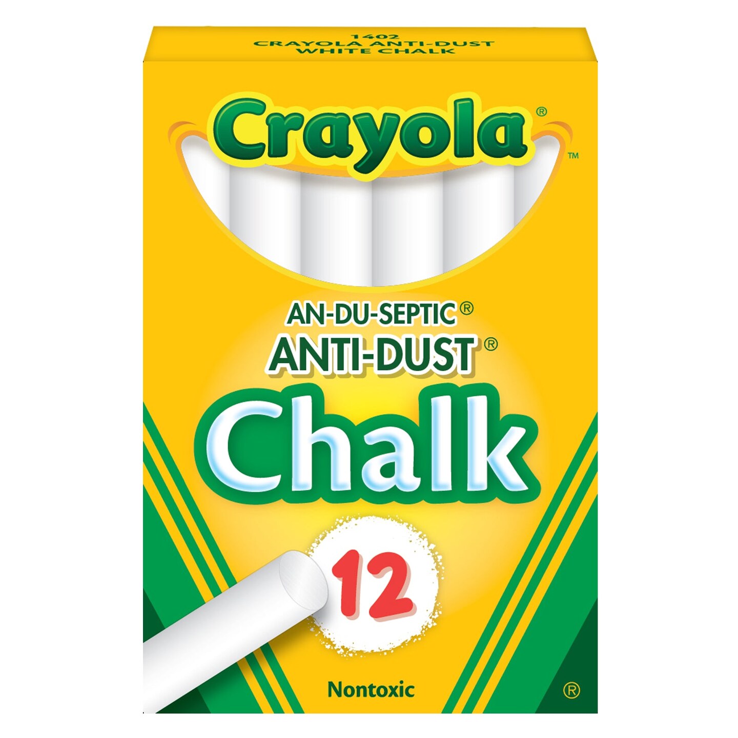 Anti-Dust&#xAE; Chalkboard Chalk, White, 12 Count