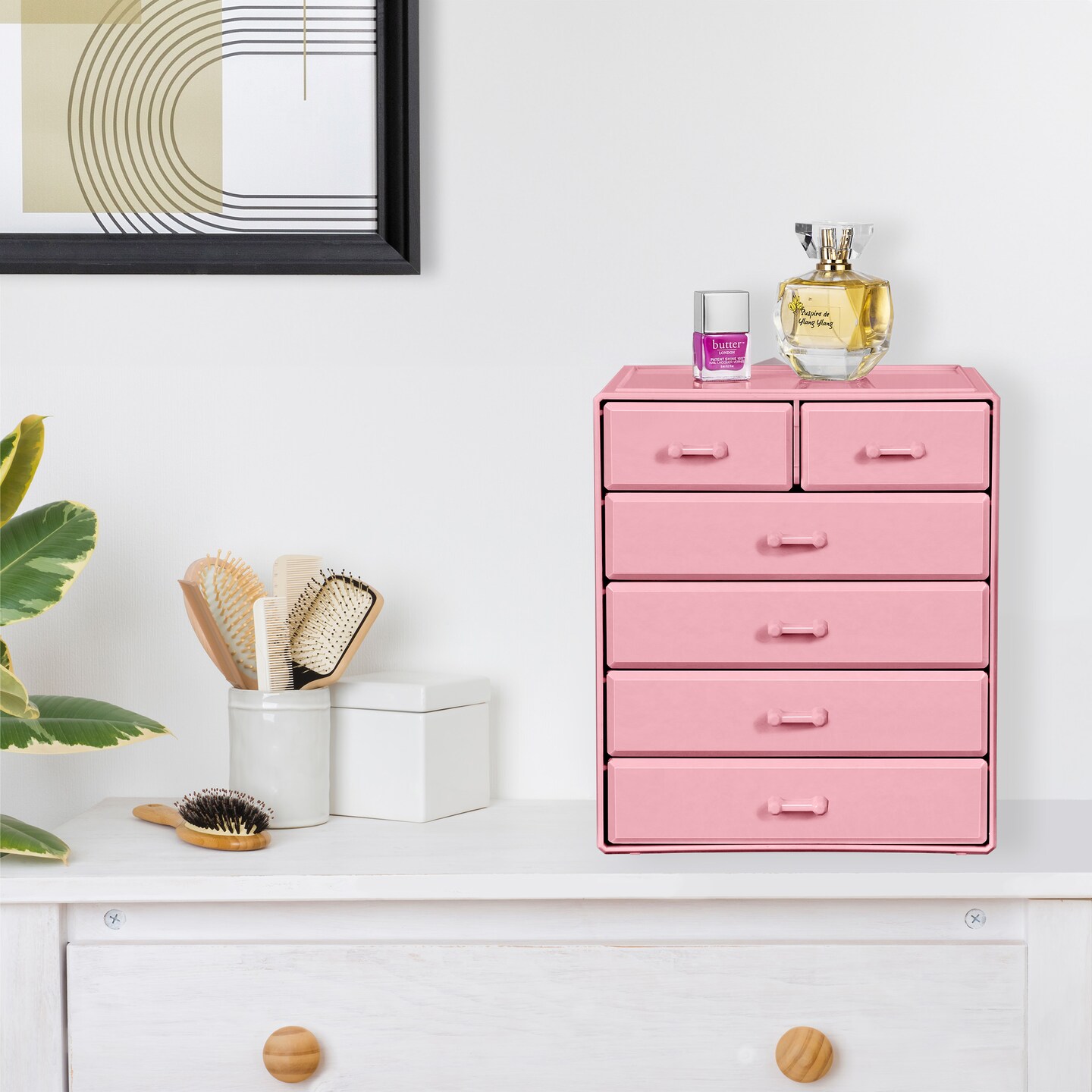 Sorbus Acrylic Makeup Organizer - Organization and Storage Case for Cosmetics, Skin Care, Make Up, & Jewelry with 4 Large, 2 Small Drawers