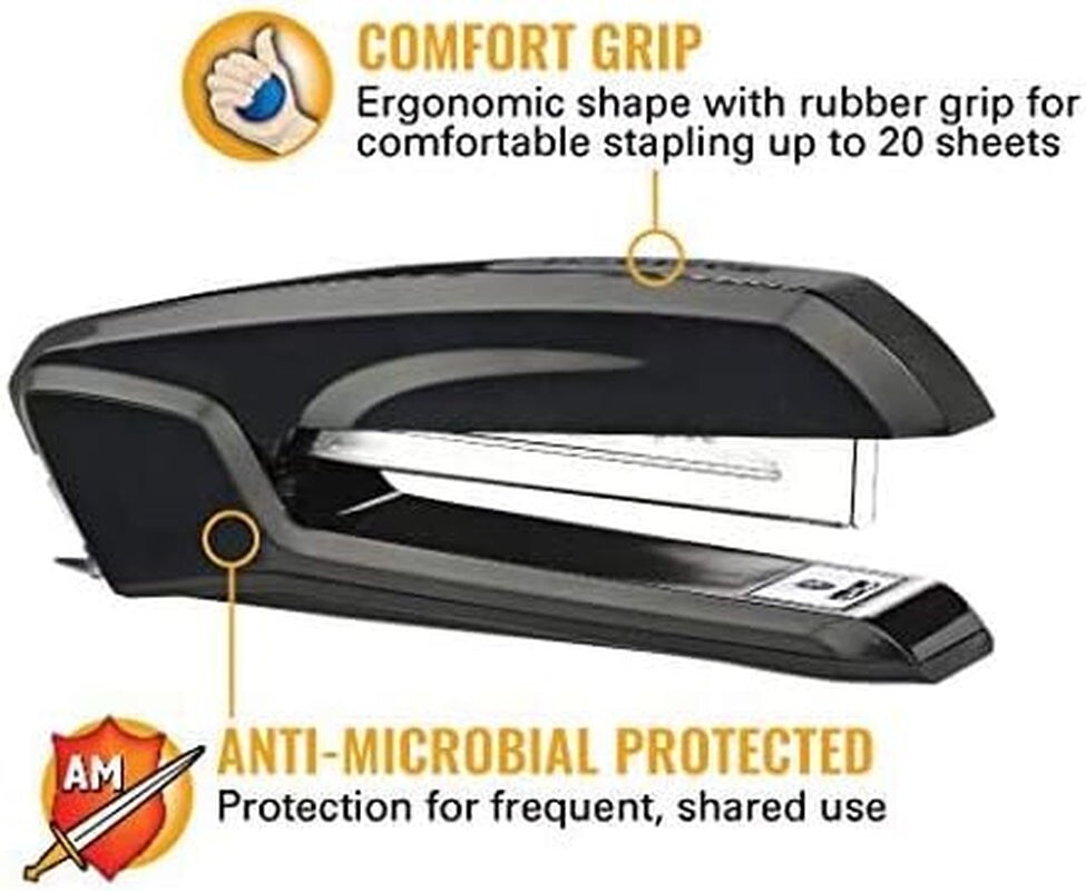 Office Ascend 3 in 1 Stapler Value Pack, 20 Sheet Capacity, Includes 5000 Staples, Integrated Remover &#x26; and Extra Staple Remover, Staple Storage Compartment, Assorted Colors (Colors May Vary)