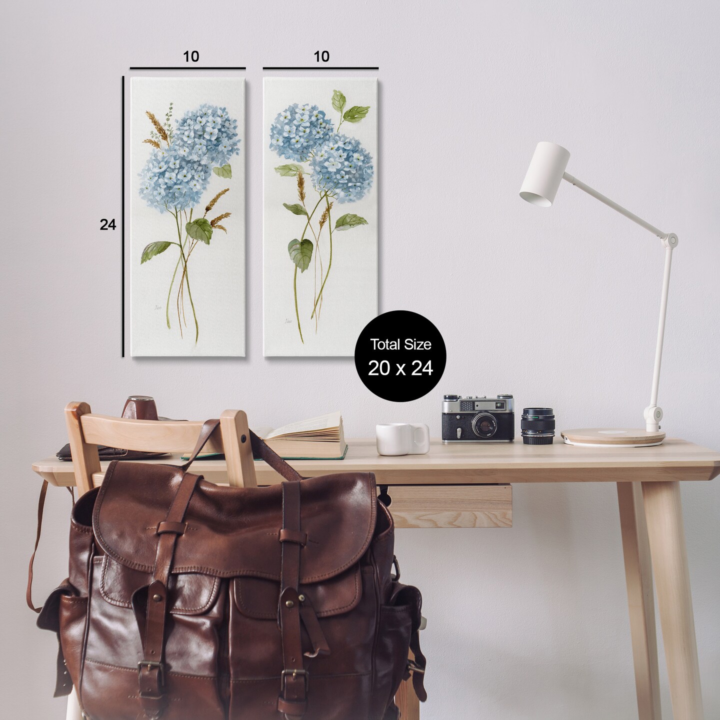 Stupell Industries Blue Hydrangea Long Stems Canvas Wall Art