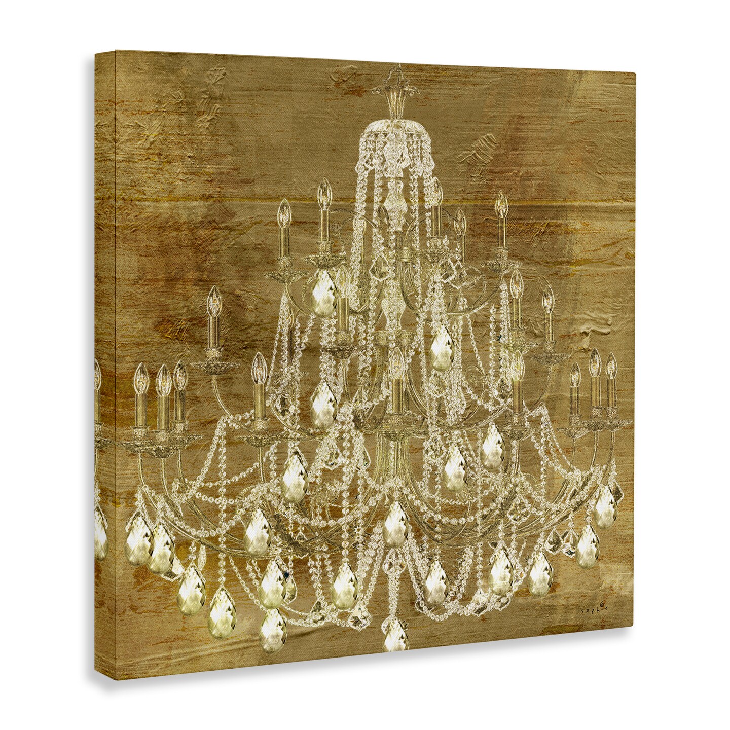 Stupell Industries Vintage Glam Crystal Chandelier Canvas Wall Art