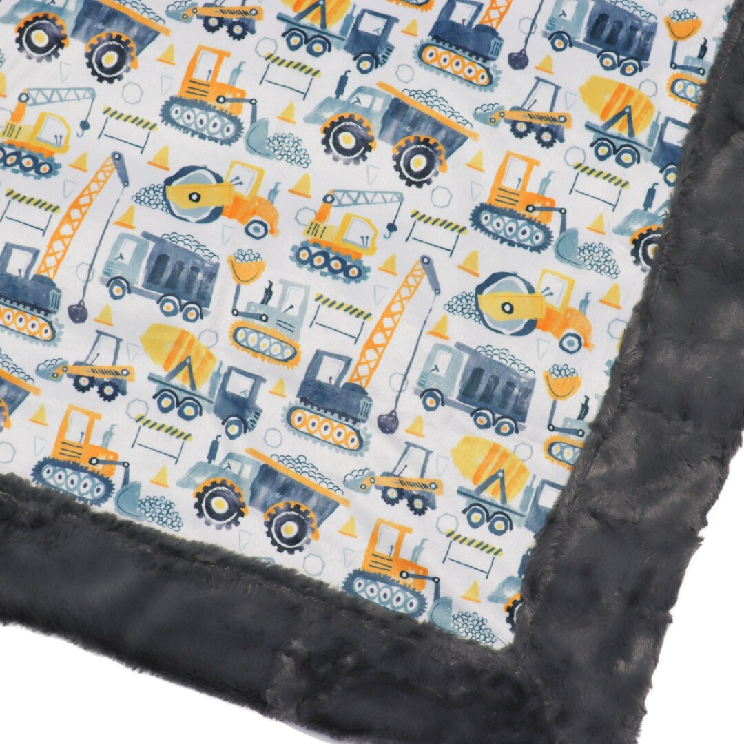 Construction Site | Minky Baby Blanket | Boys | Construction Trucks | Nursery Decor | Crib Bedding Toddler | Baby Shower product 3