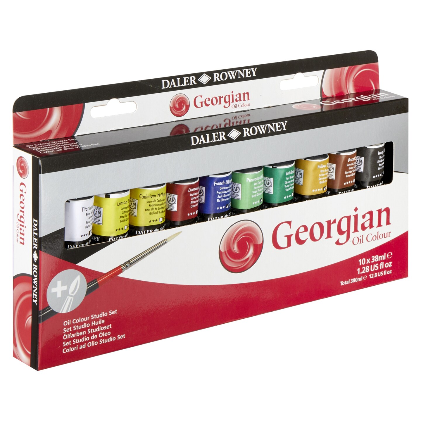 Daler-Rowney Georgian Oil Paint Studio Set 10/Pkg-With Free Brush
