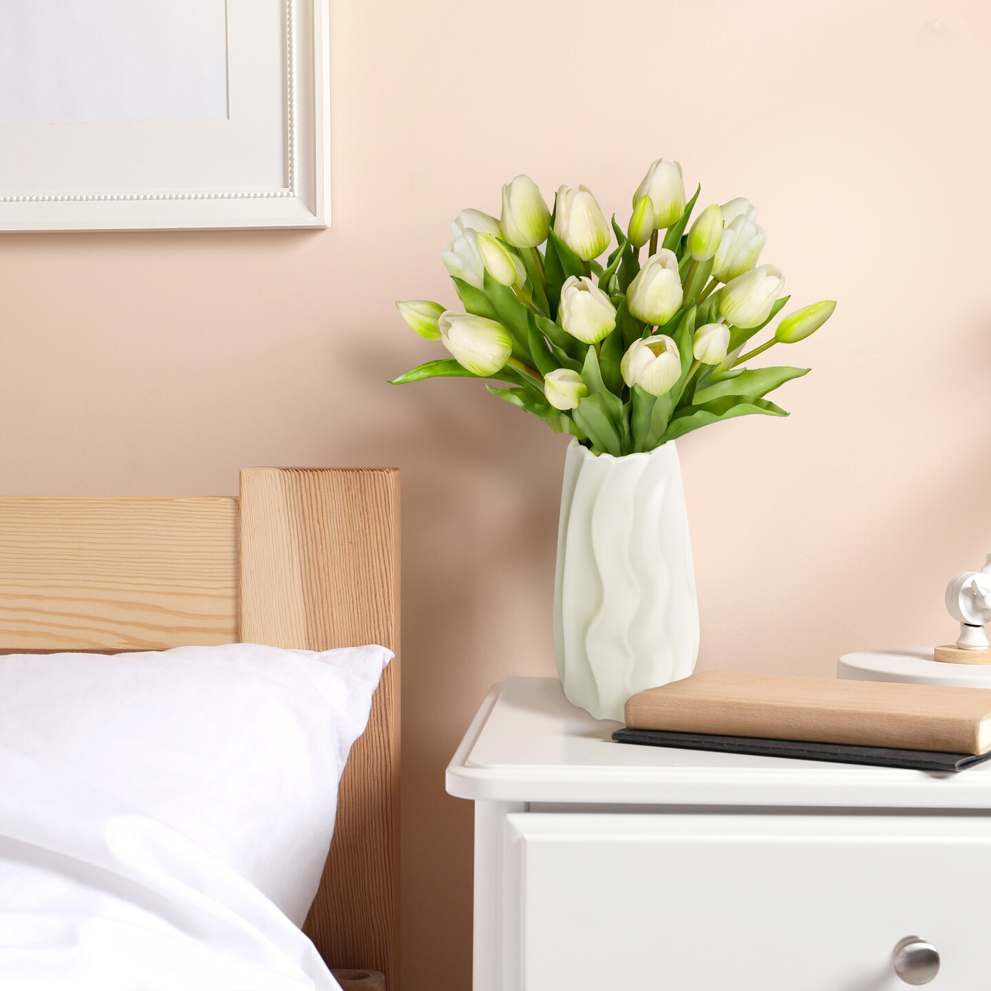 Tulips Artificial Flowers Bulk Faux Bouquets 12” Stems Fake Flowers Wedding Centerpiece Decoration Office Indoor Home Decor, 14 pcs