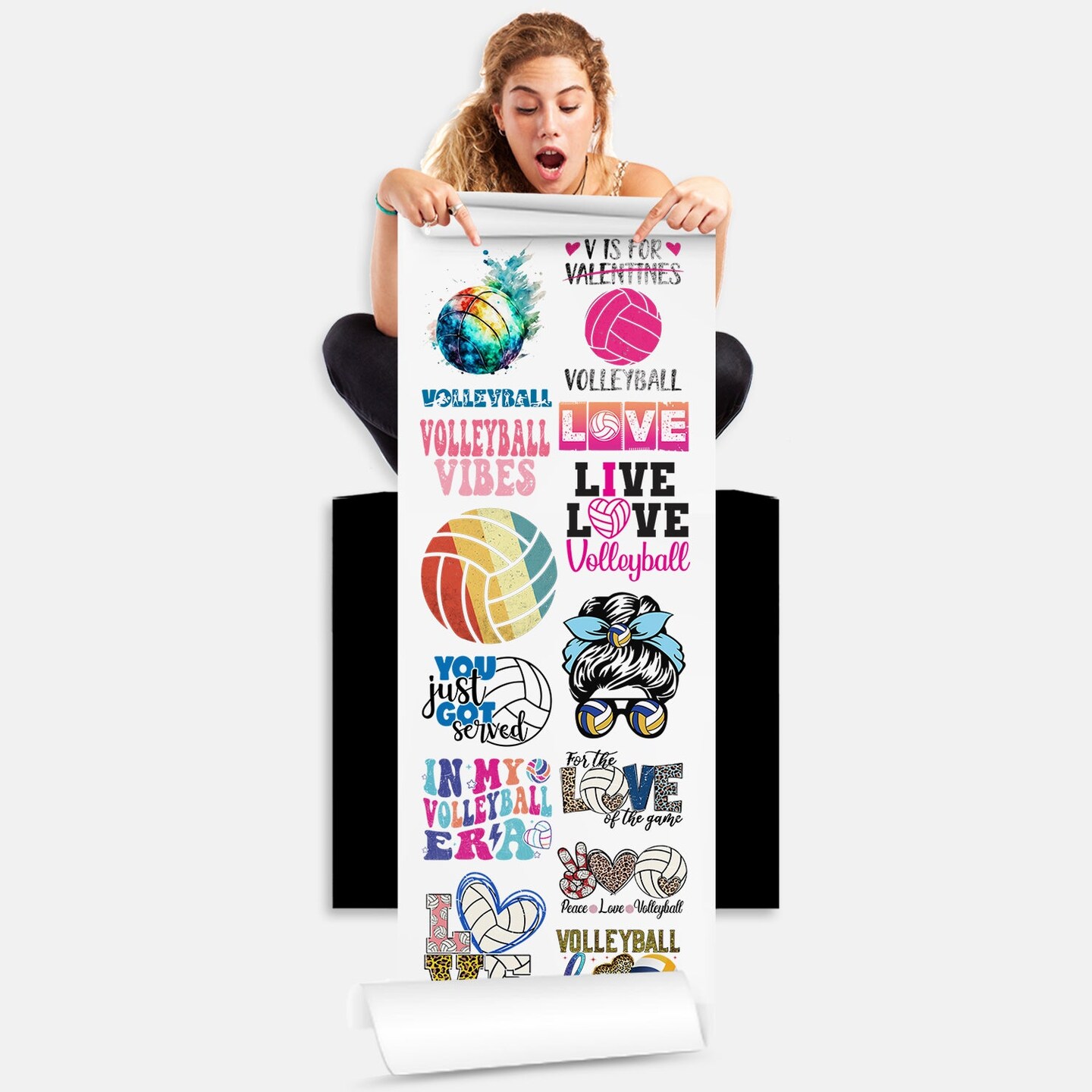 Volleyball DTF Transfer Gang Sheets - 22x60 Direct-to-Film