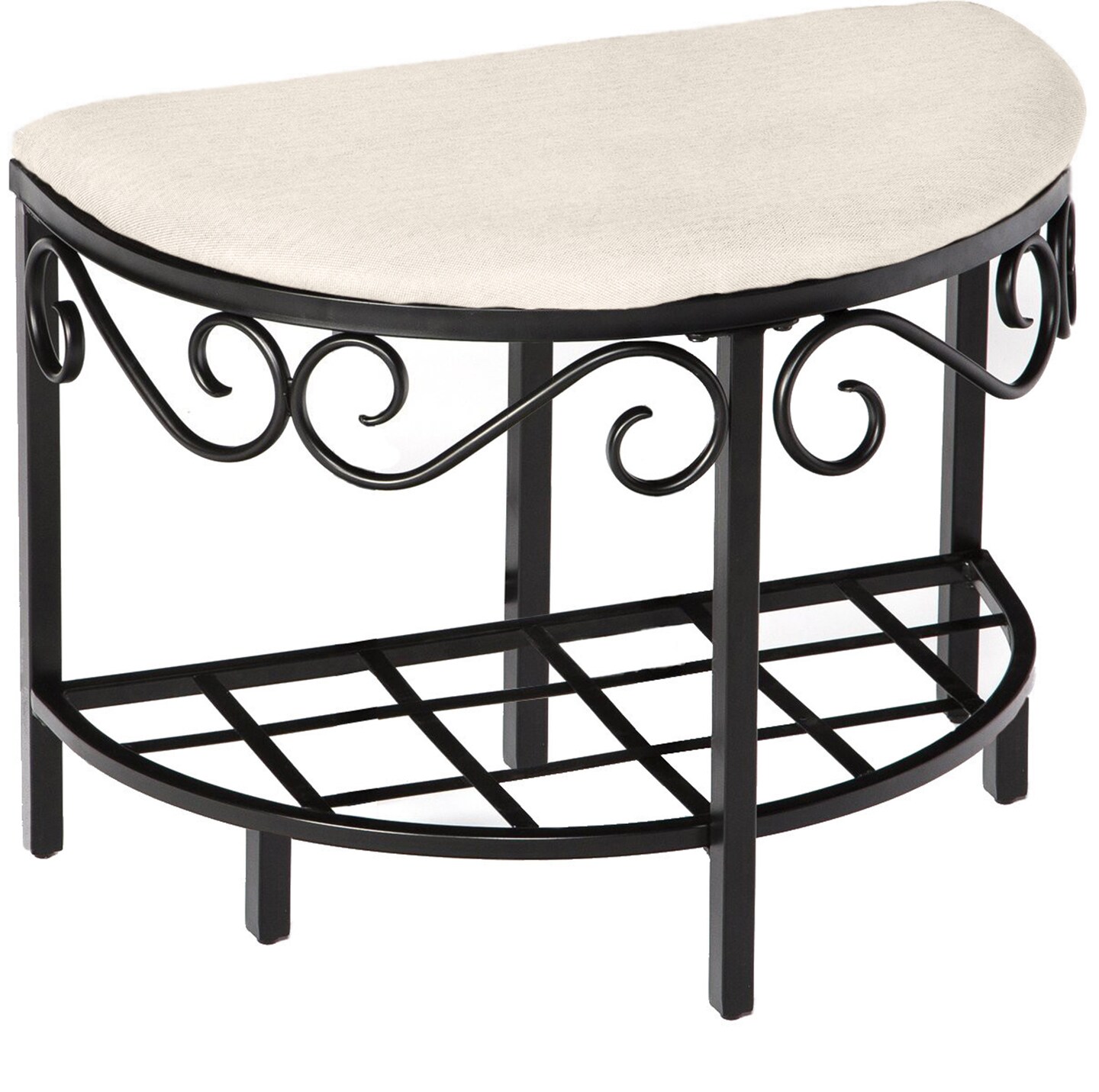 Mango Steam Half Moon Shoe Bench, Vanity Bench