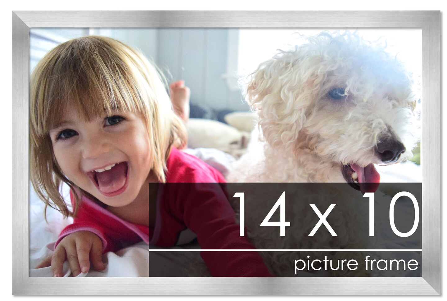 14x10 Solid Wood Picture Frame with UV-Resistant Acrylic &#x26; Acid-Free Backing, Available in 6 Finishes: Matte Black, Matte White, Metallic Bronze, Silver, Natural Wood Grain &#x26; Mahogany
