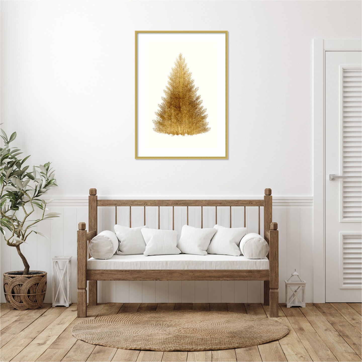 A Merry Christmas by Kubistika  Wood Framed Wall Art Print