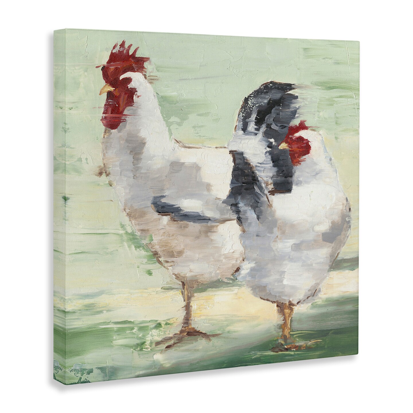 Stupell Industries Farmhouse Chickens Hens Painting Canvas Wall Art