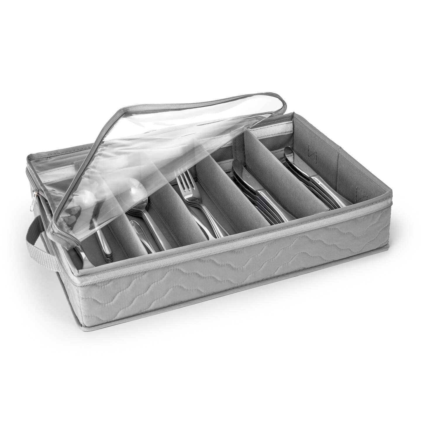 Sorbus Flatware &#x26; Utensil Storage - Fabric Chest Box for Storage and Organizing Utensils, Silverware, Flatware, and Cutlery