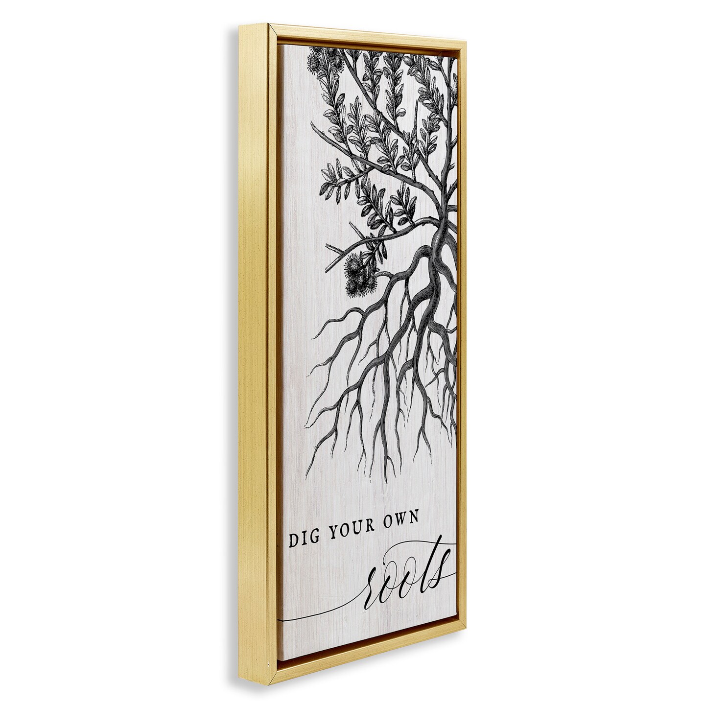 Stupell Industries Dig Your Own Roots Empowering Framed Floater Canvas Wall Art