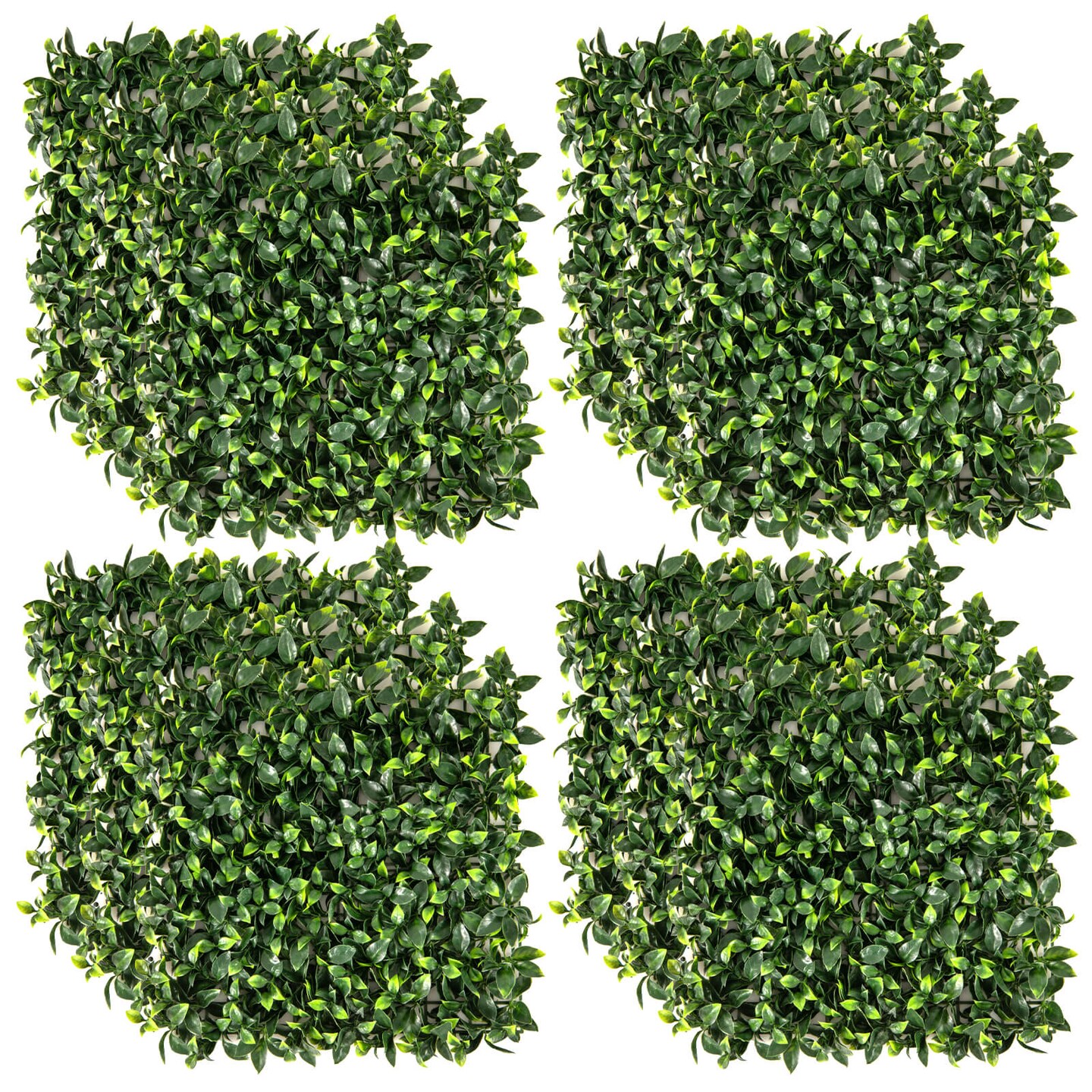 Costway 12 Pcs Faux Topiary Gardenia Shrub Grass Panels with Insertable Branches 20" x 20"