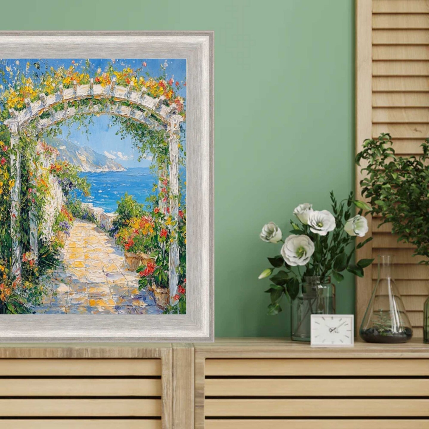Silver Brushed Modern Slight Scoop Picture Frame 30x40 frame