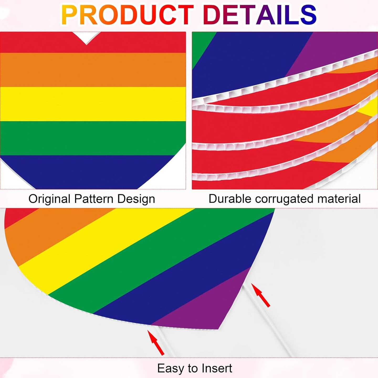 16 Pieces Gay Pride Yard Signs Rainbow Gay Heart Lawn Signs with 32 Pieces Stakes Plastic Waterproof Outdoor Gay Yard Signs for LGBTQ Rainbow Party Yard Decorations