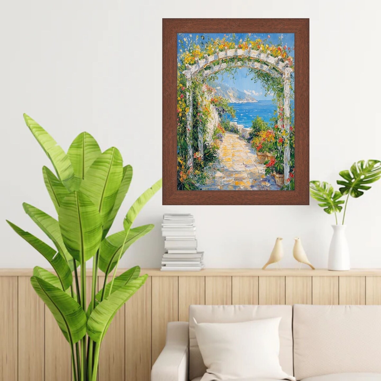 Dark Walnut Wood Grain Picture Frame - Home Office Decor 12x20 frame