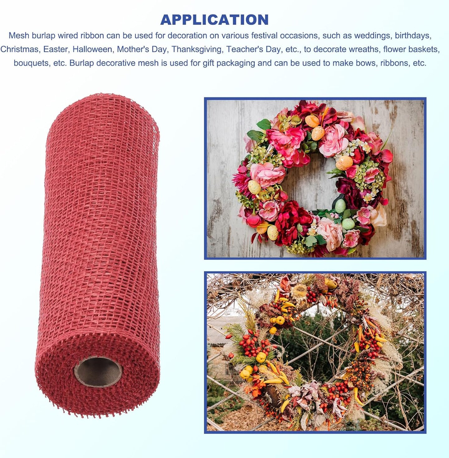 Poly Burlap Mesh for Wreath, Decorative Mesh Fabric Ribbon