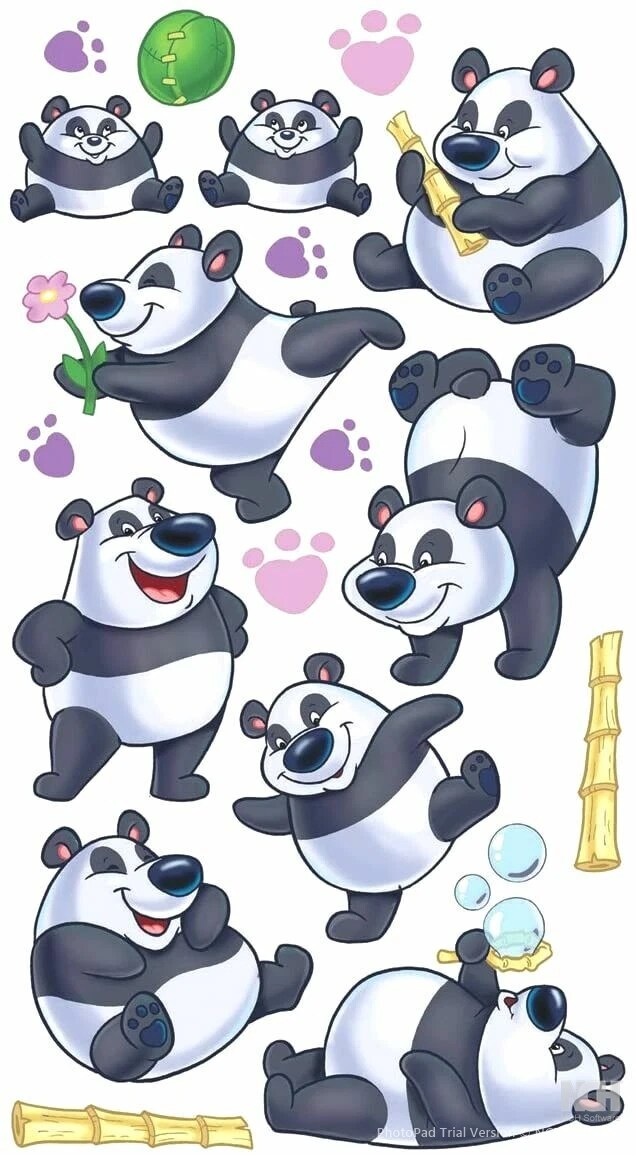 Sticko Rolly Polly Panda Glitter Stickers