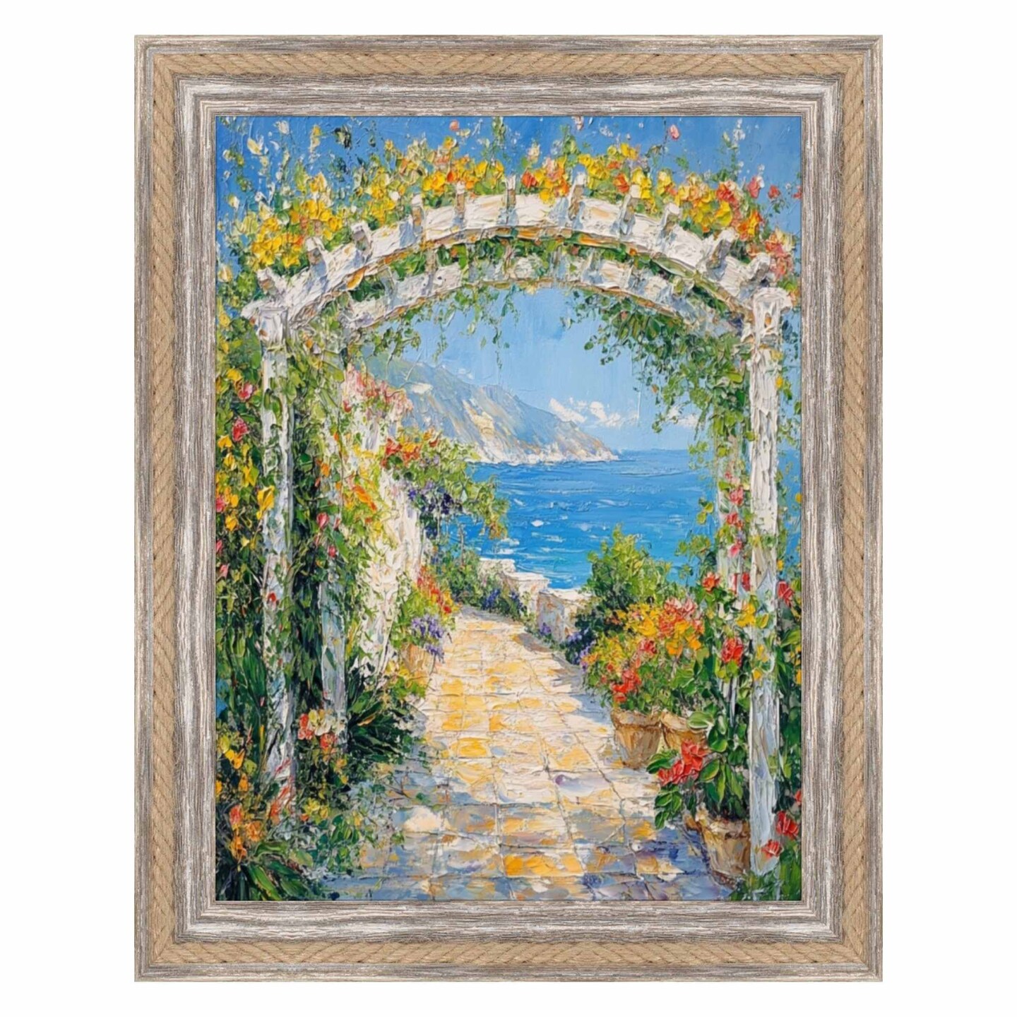Nautical Rope Dock Boat Rustic White Wash Picture Frame 40x50 frame
