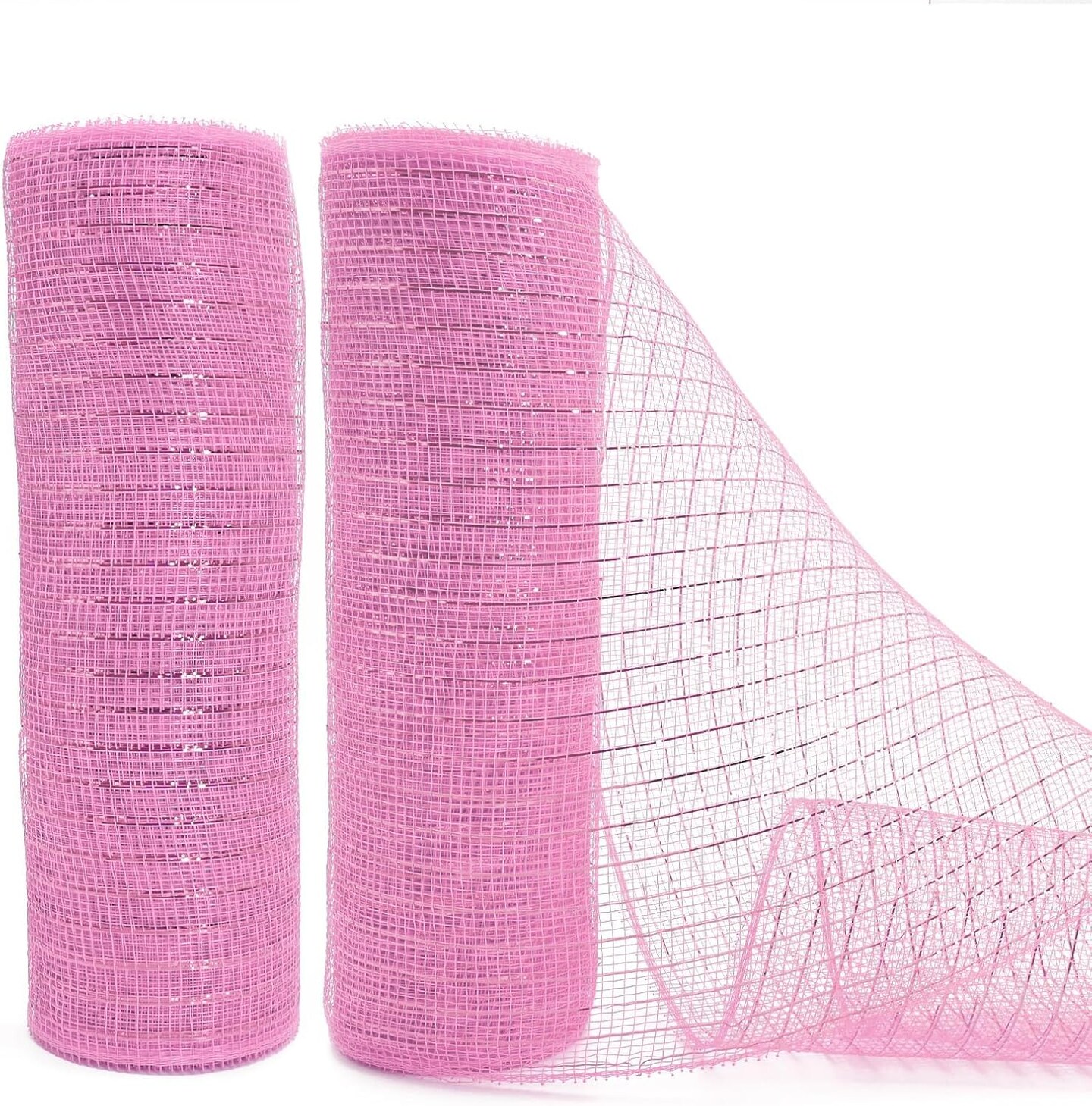 Light Pink Decor Mesh Ribbon for Easter Wreath Metallic Foil Mesh Ribbon