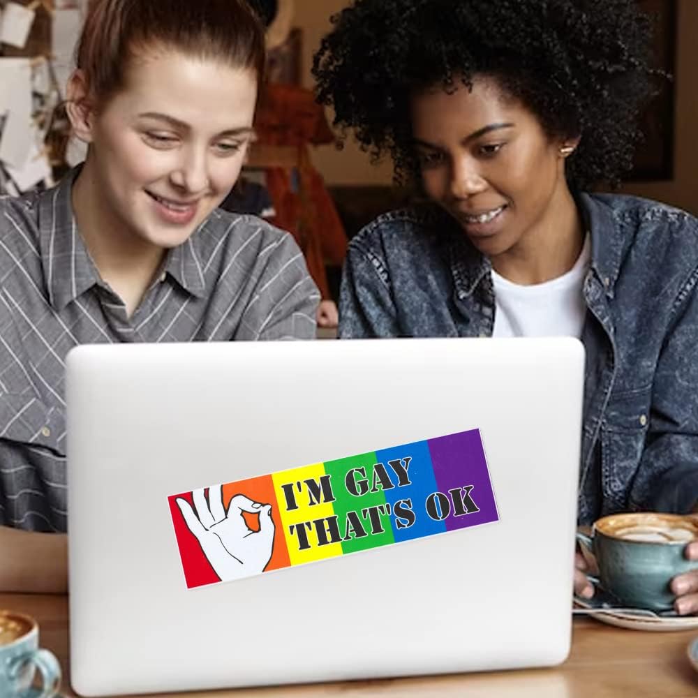2PCS Gay Pride Bumper Stickers for Cars, LGBTQ Rainbow Magnetic Bumper Stickers for Adults Reusable Pride Month Decorations Magnetic Sign for Pride Parades Party Supplies Decorations Accessories