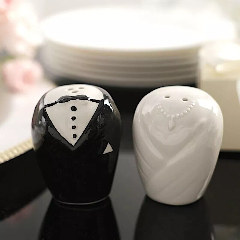 2.5&#x22; Bride &#x26; Groom Salt and Pepper Shakers