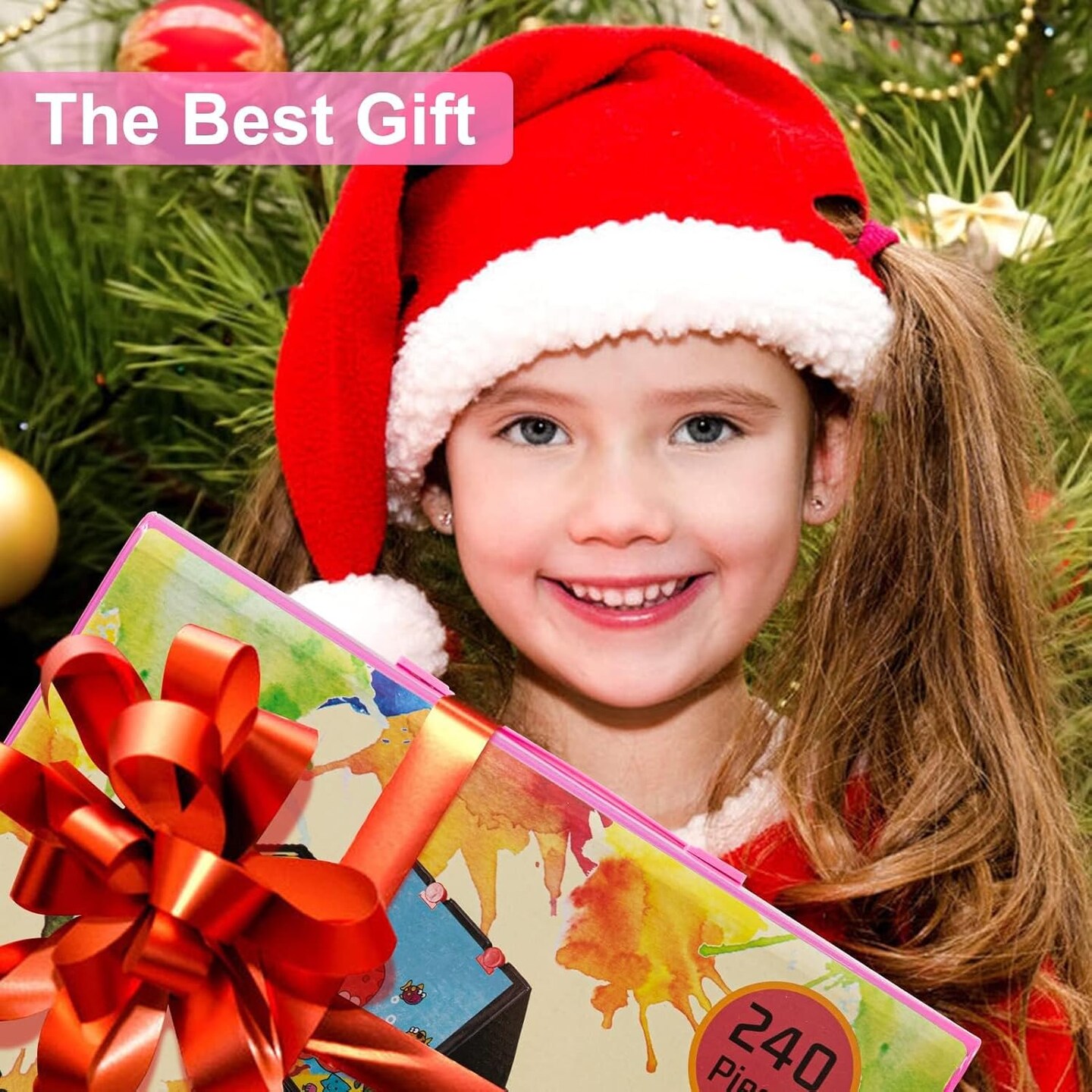 240-Piece Drawing Art Kit, Gifts for Kids Girls Boys Teens (Pink)