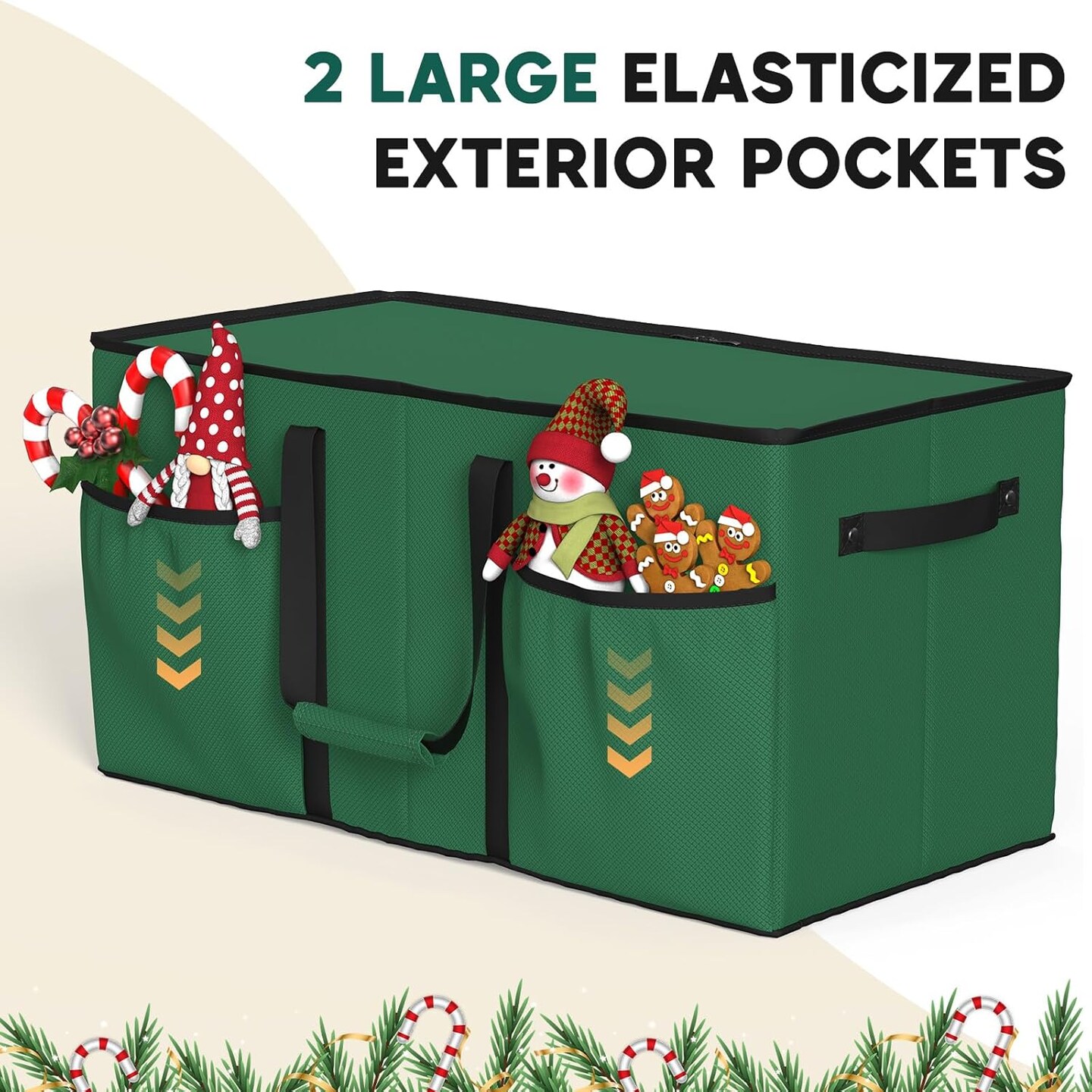 Christmas Ornament Storage Box with 8 Trays,Christmas Storage Container with Dividers Fits 128 Holiday Ornaments Decorations,Double Zipper,Large Xmas Organizer with Pockets